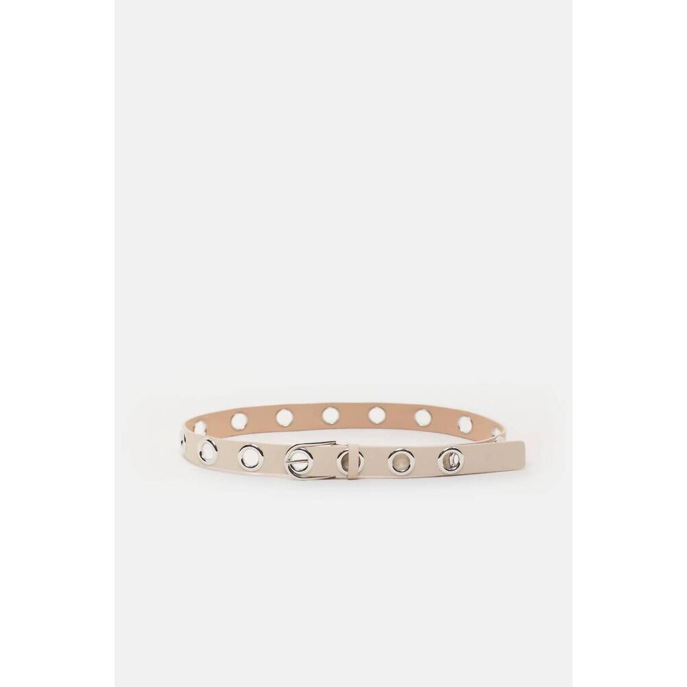 NEW CLOSED women's studded belt in dune beige